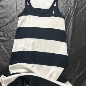 Women’s Ralph Lauren Sport black white striped  tank dress size xs